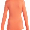 Clothing Icebreaker T Shirts & Base Layers | Icebreaker Womens 200 Oasis Long Sleeved Crewe Top - Tang Pink