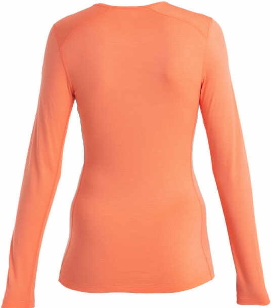 Clothing Icebreaker T Shirts & Base Layers | Icebreaker Womens 200 Oasis Long Sleeved Crewe Top - Tang Pink