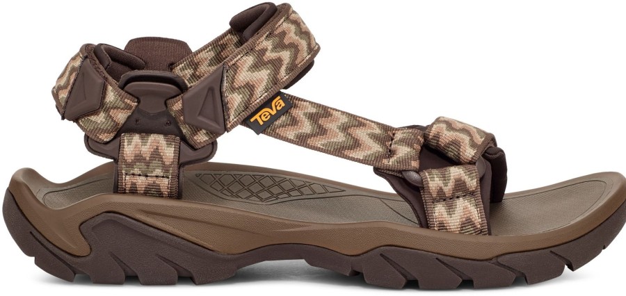 Footwear Teva Sandals | Teva Mens Terra Fi 5 Universal Sandal - Shifting Layers Teak Brown