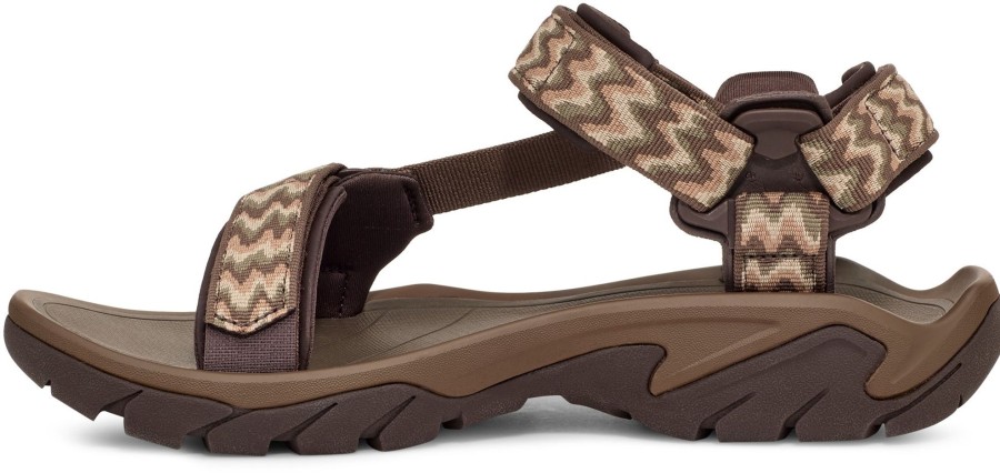 Footwear Teva Sandals | Teva Mens Terra Fi 5 Universal Sandal - Shifting Layers Teak Brown