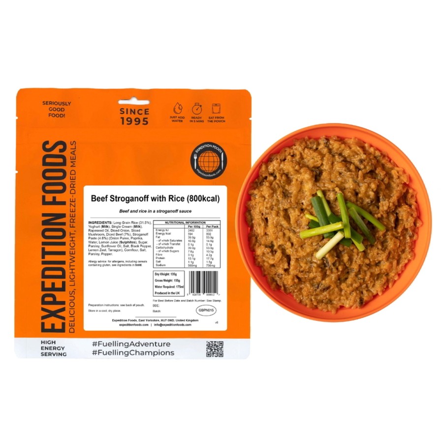 Equipment Expedition Foods Lunch/ Dinner | Expedition Foods Beef Stroganoff With Rice - 800Kcal Orange