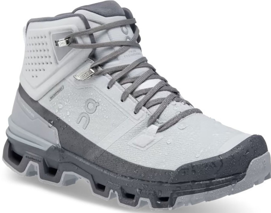 Footwear On Mid Height Boots | On Womens Cloudrock 2 Waterproof Boots - Glacier-Eclipse Grey