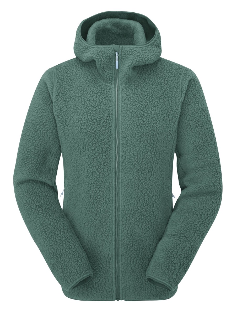 Clothing Rab Fleece & Mid Layer | Rab Womens Shearling Hoody - Eucalyptus Green