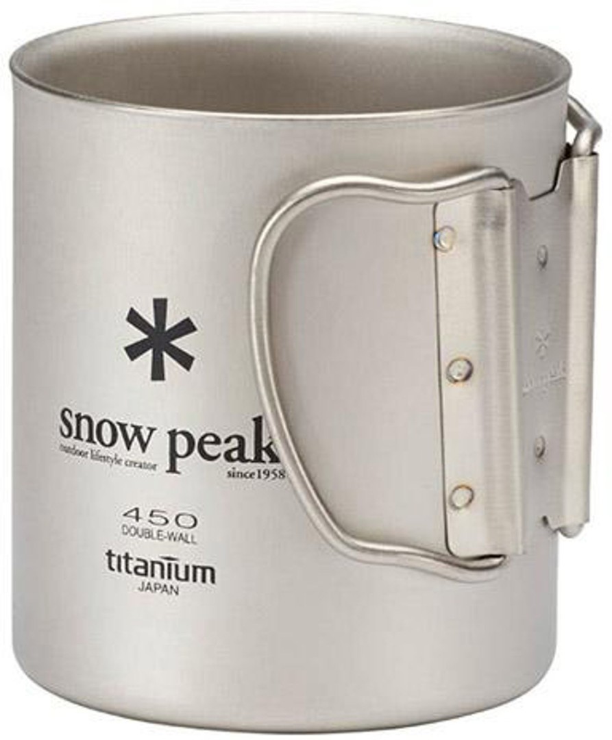 Camping Snowpeak Plates, Bowls, Cups & Utensils | Snow Peak Titanium Double Wall Mug - 450Ml Silver