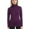 Clothing Icebreaker T Shirts & Base Layers | Icebreaker Womens 260 Tech Long Sleeved Half Zip - Nightshade Purple