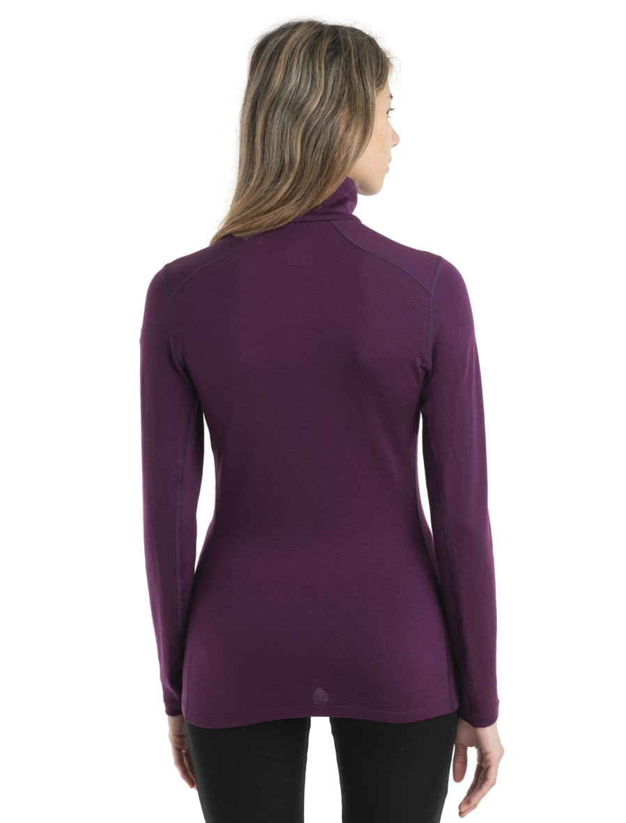 Clothing Icebreaker T Shirts & Base Layers | Icebreaker Womens 260 Tech Long Sleeved Half Zip - Nightshade Purple