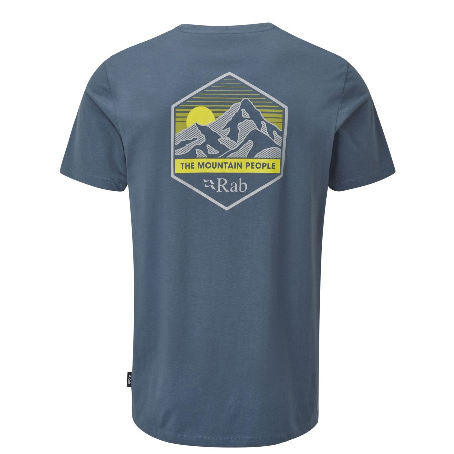 Clothing Rab T Shirts & Base Layers | Rab Mens Stance Mountain Peak Tee - Orion Blue