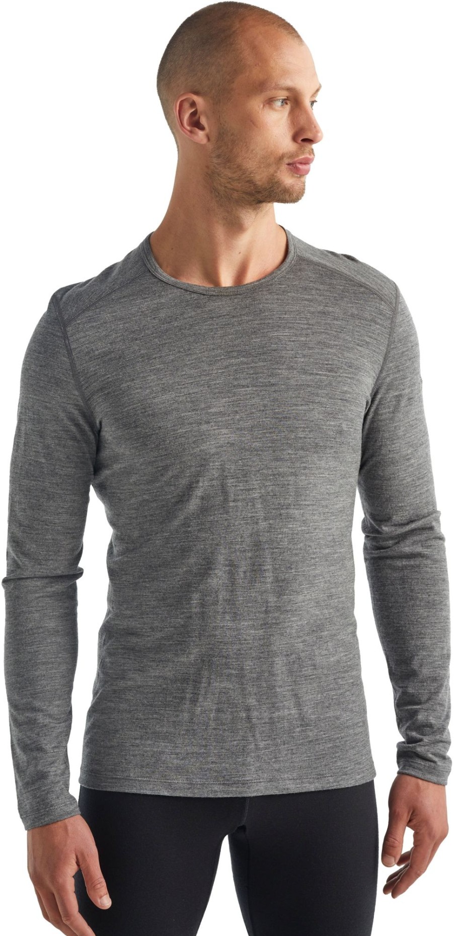 Clothing Icebreaker T Shirts & Base Layers | Icebreaker Mens 200 Oasis Long Sleeved Crewe Top - Gritstone Heather Grey