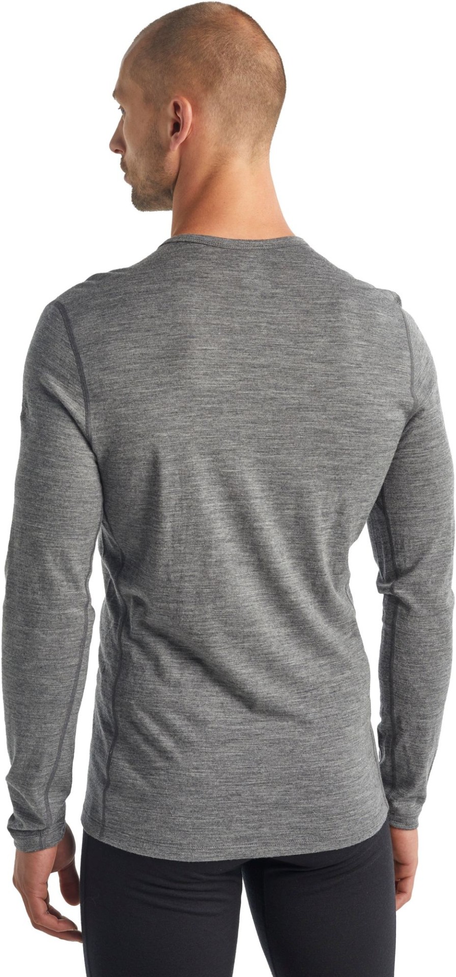 Clothing Icebreaker T Shirts & Base Layers | Icebreaker Mens 200 Oasis Long Sleeved Crewe Top - Gritstone Heather Grey