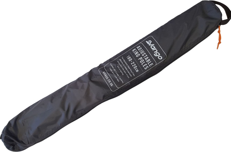 Camping Vango Poles & Tubes | Vango Adjustable Steel King Poles 180 - 220Cm Black