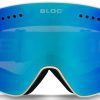 Clothing Bloc Eyewear Eyewear | Bloc Fifty-Five Goggle - Matt Blue Mirror Lens-Powder Lens White