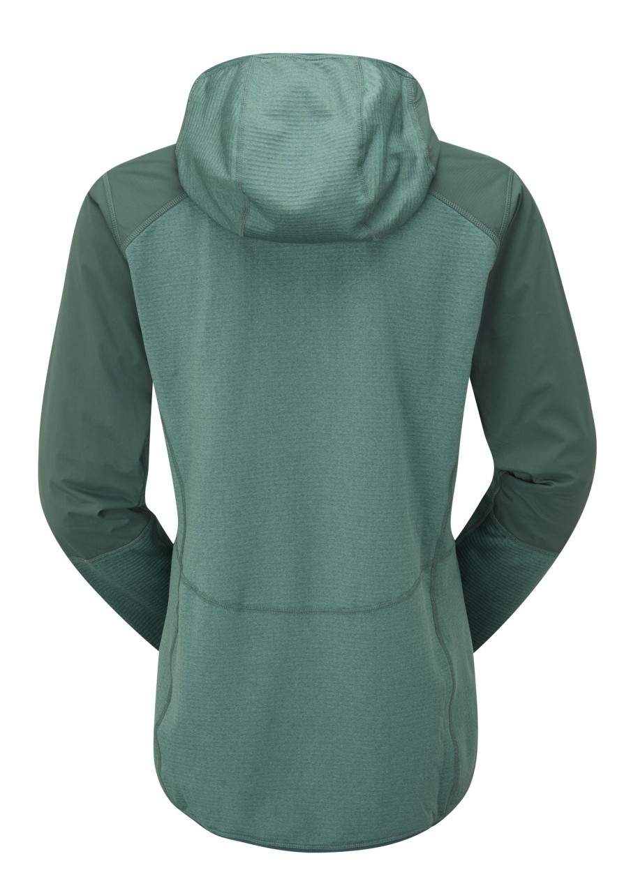 Clothing Rab Fleece & Mid Layer | Rab Womens Ascendor Summit Hoody Slate-Eucalyptus Green