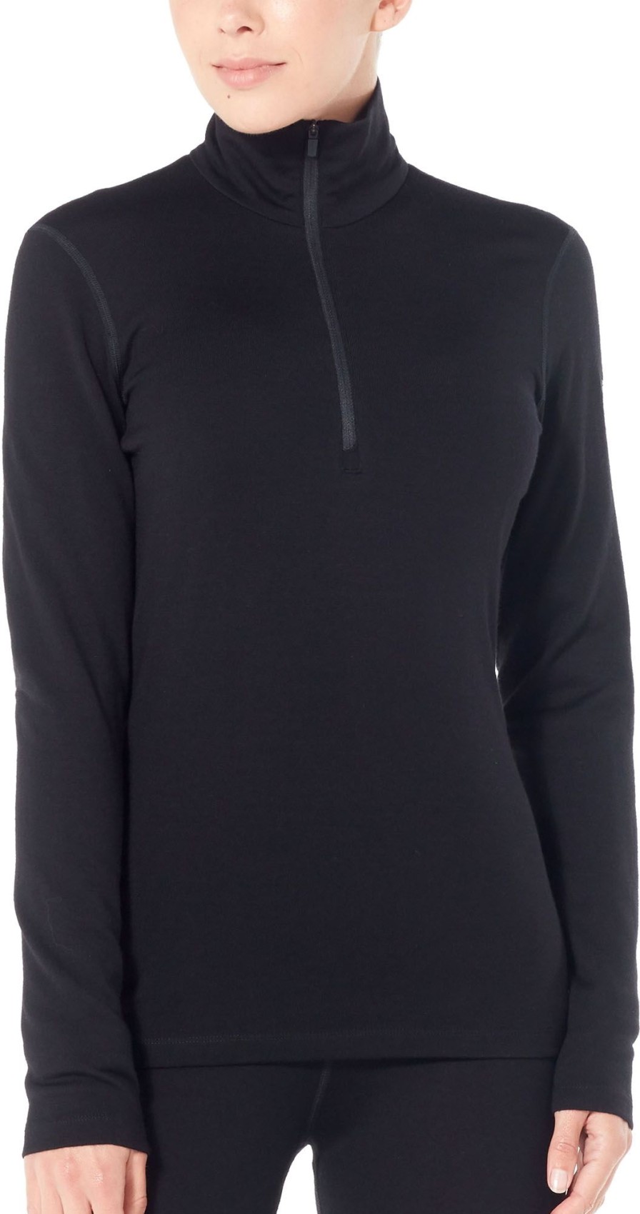 Clothing Icebreaker T Shirts & Base Layers | Icebreaker Womens 260 Tech Long Sleeved Half Zip - Midnight Navy Blue