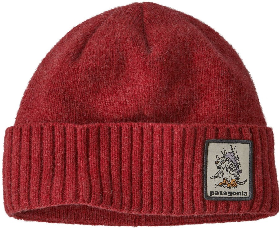 Clothing Patagonia Hats | Patagonia Brodeo Beanie - Fun Hogs Armadillo-Touring Red