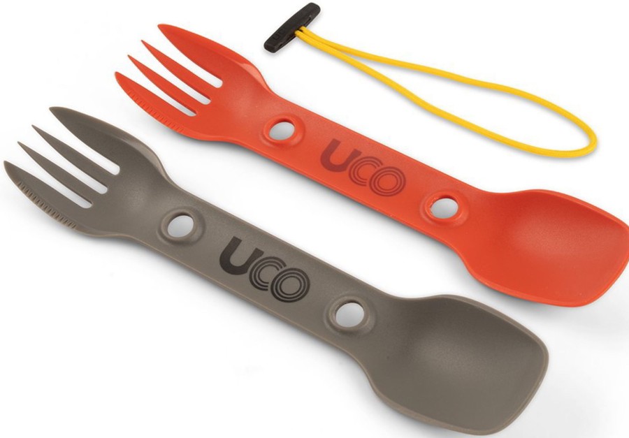 Camping UCO Plates, Bowls, Cups & Utensils | Uco Eco Utility Spork 2Pk - Chilli-Slate Red