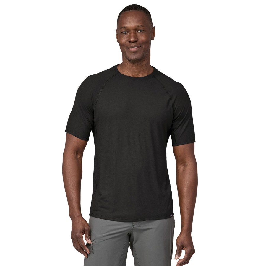 Clothing Patagonia T Shirts & Base Layers | Patagonia Mens Cap Cool Trail Shirt Black