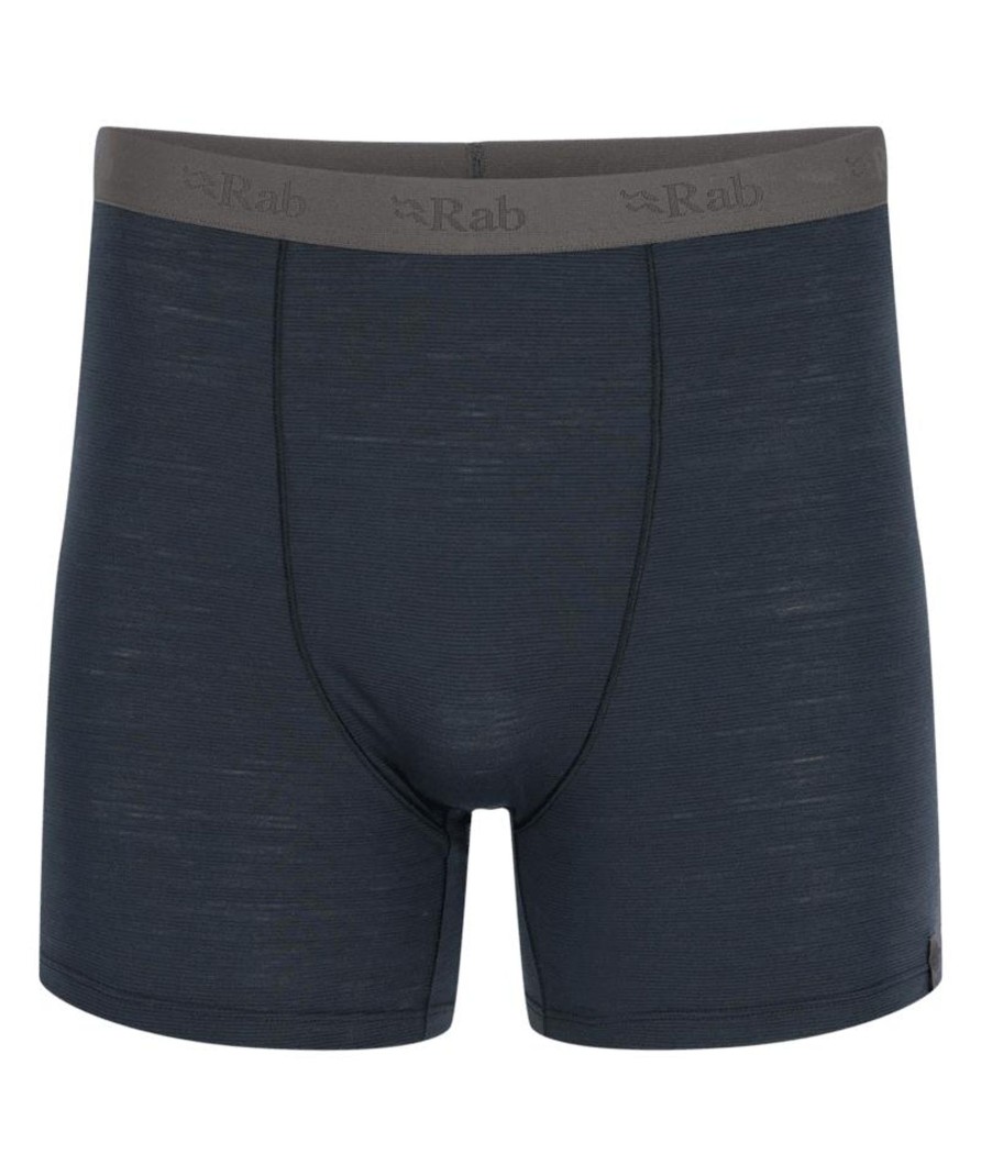 Clothing Rab Underwear | Rab Mens Syncrino Boxers - Beluga Grey