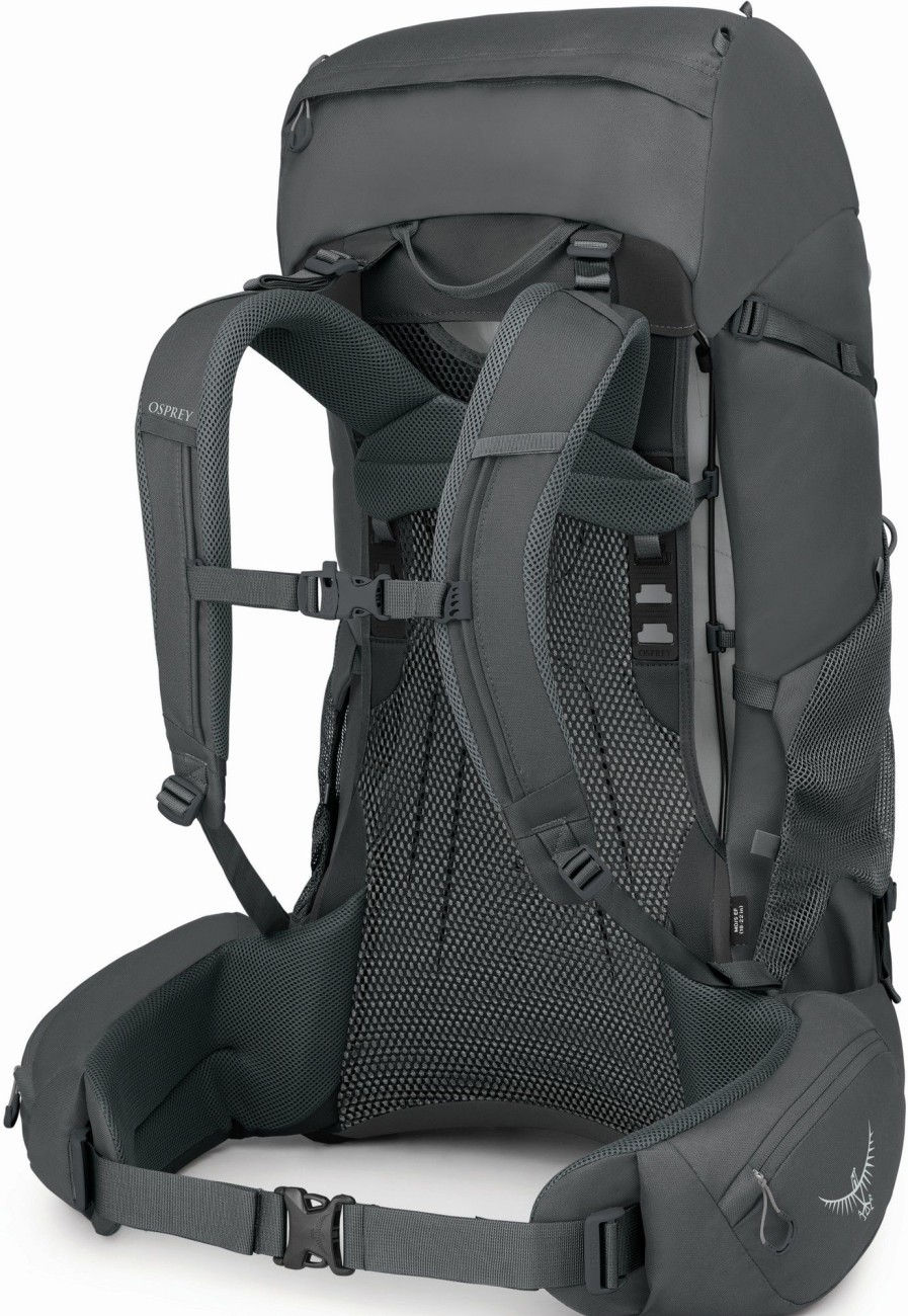 Rucksacks Osprey Backpacking Packs | Osprey Mens Rook 65 Rucksack - Dark Charcoal-Silver Lining Grey