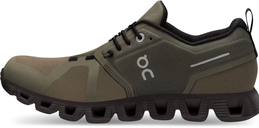 Footwear On Walking Shoes | On Womens Cloud 5 Waterproof Shoes - Olive-Black Green