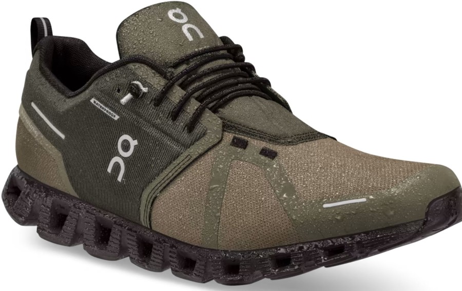 Footwear On Walking Shoes | On Womens Cloud 5 Waterproof Shoes - Olive-Black Green