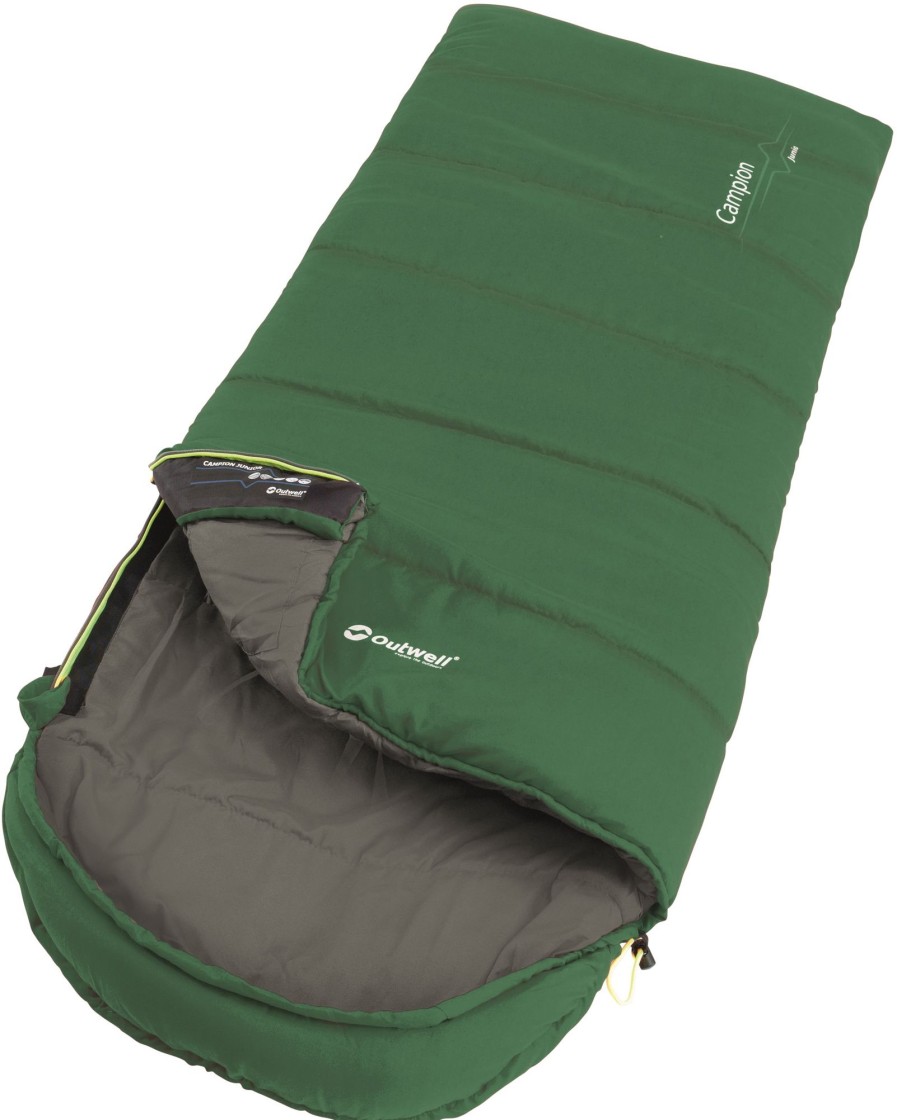 Camping Outwell Family & Leisure Sleeping Bags | Outwell Campion Junior Sleeping Bag Green