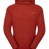 Clothing Rab T Shirts & Base Layers | Rab Mens Sonic Hoody Clay Red