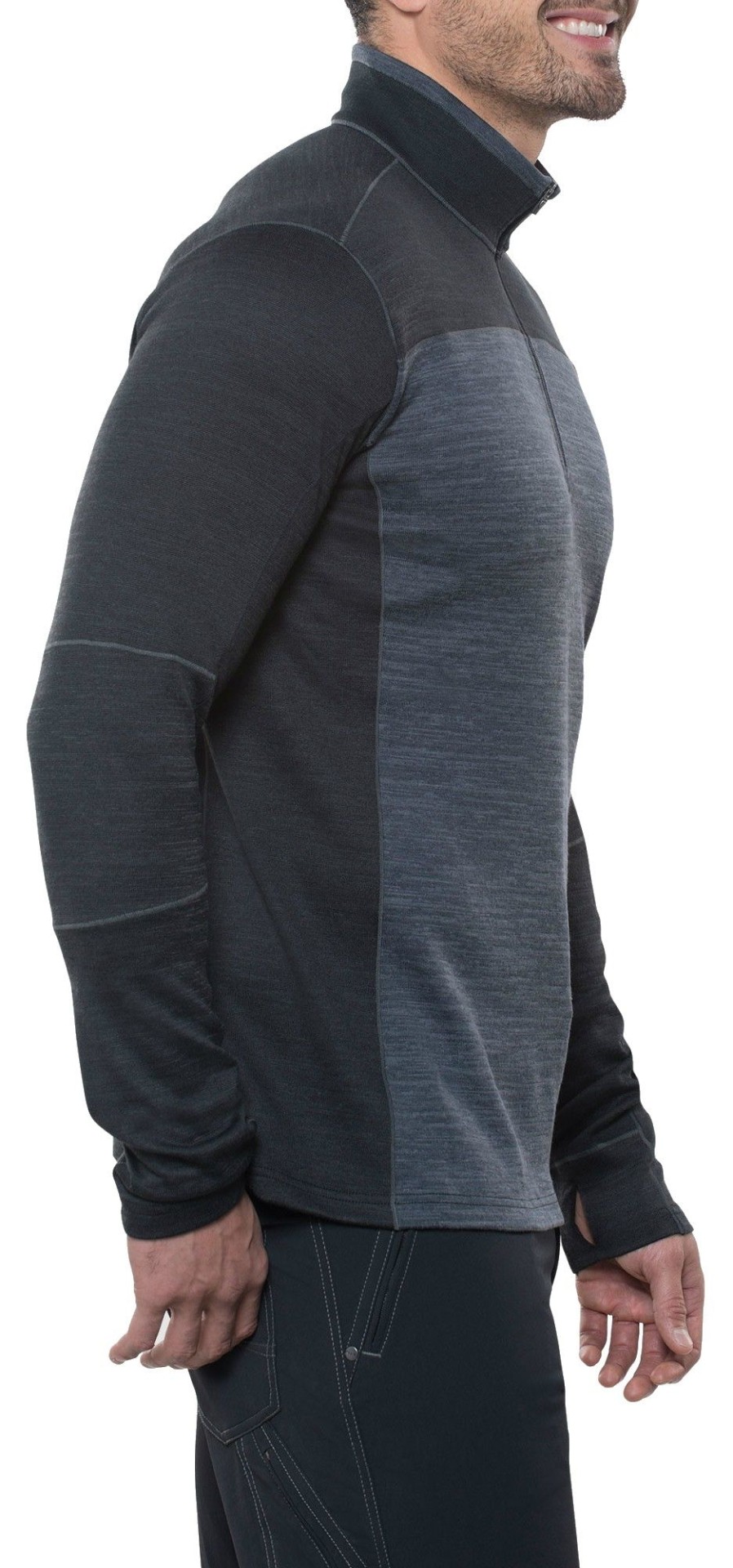 Clothing Kuhl Fleece & Mid Layer | Kuhl Mens Ryzer Sweater - Black-Koal Grey