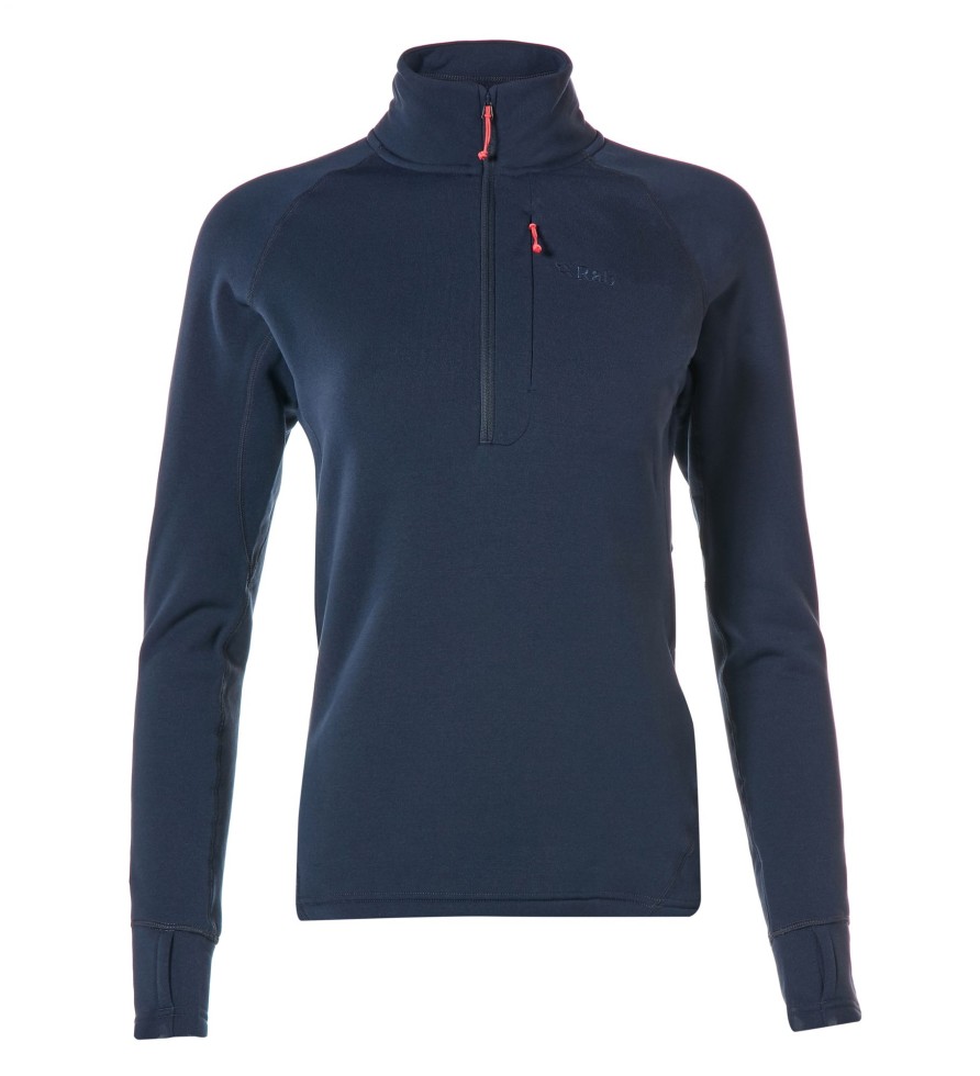 Clothing Rab Fleece & Mid Layer | Rab Womens Power Stretch Pro Pull-On Fleece - Deep Ink Blue