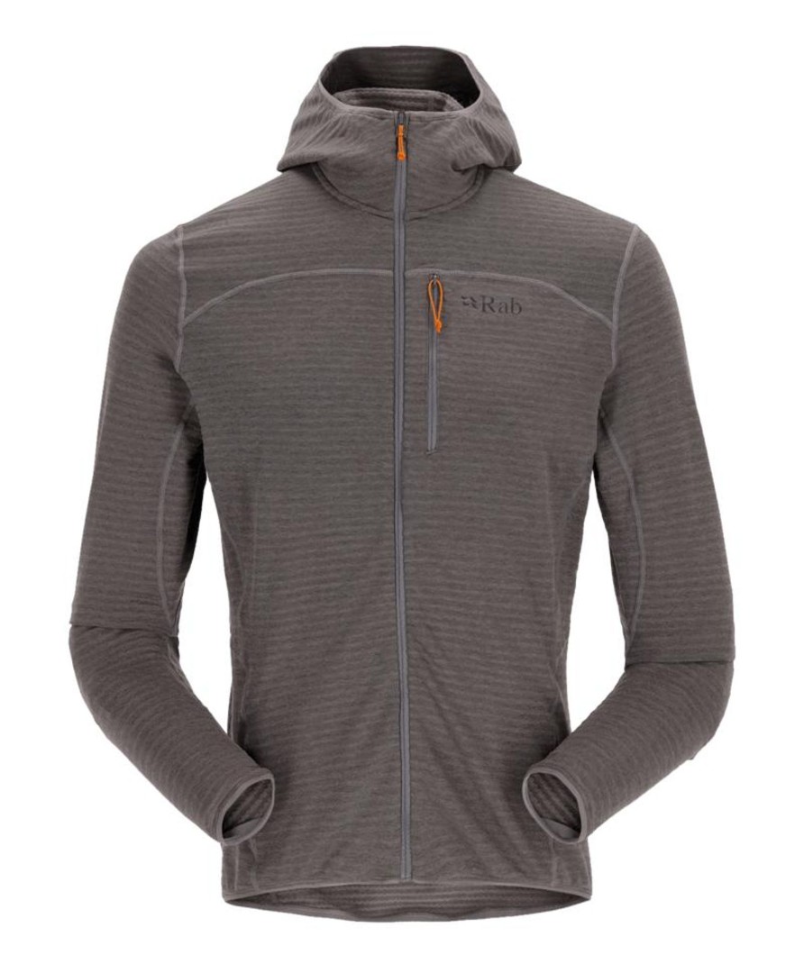 Clothing Rab Fleece & Mid Layer | Rab Mens Ascendor Light Hoody - Graphene Grey