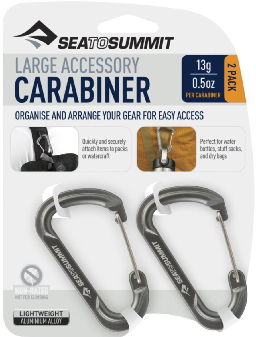 Rucksacks Sea To Summit Buckles & Straps | Sea To Summit Large Accessory Carabiners - 2Pcs Grey