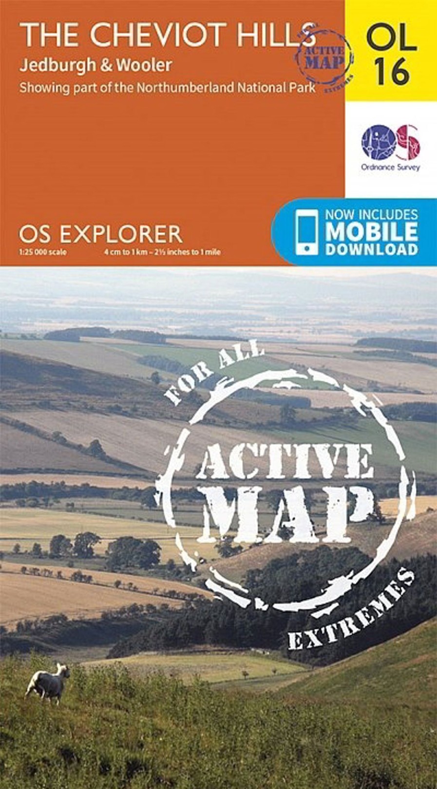 Equipment Ordnance Survey Maps And Books | Os Explorer - Active Map Ol16 - The Cheviot Hills Orange