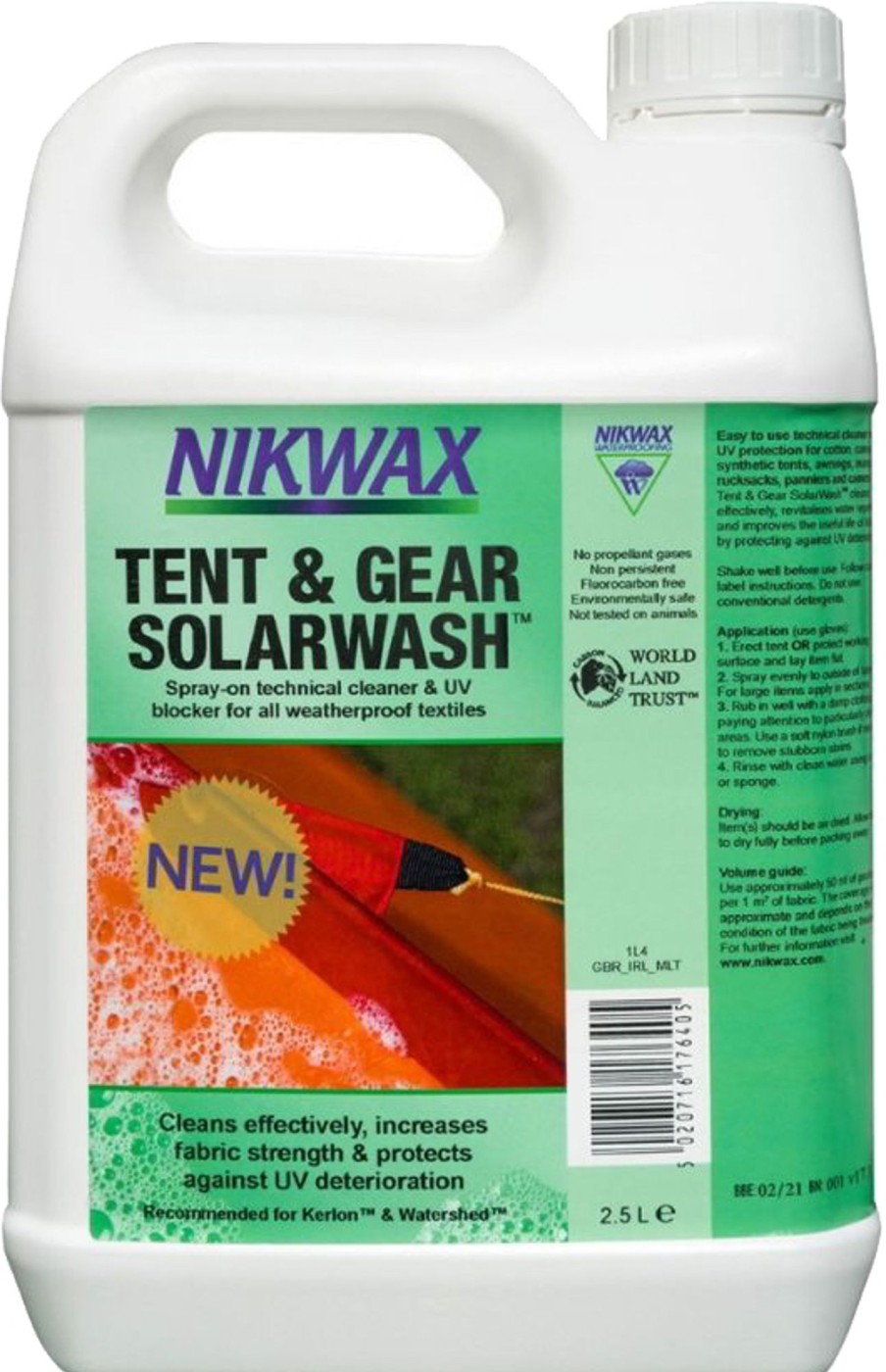 Camping Nikwax Proofing & Repair | Nikwax Tent And Gear Solarwash - 2.5L Clear