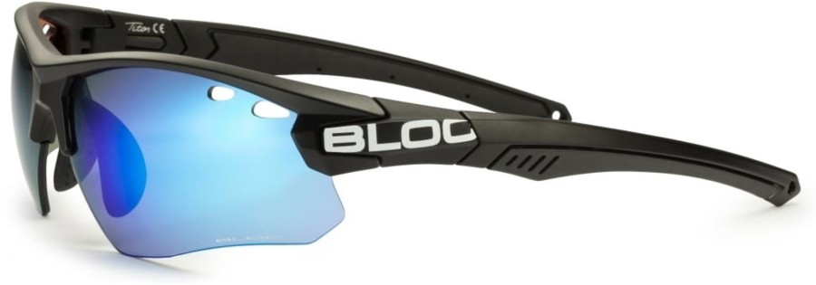 Clothing Bloc Eyewear Eyewear | Bloc Titan Sunglasses Blue Mirror Black