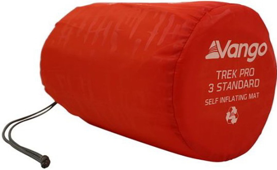 Camping Vango Backpacking & Lightweight Sleeping Mats | Vango Trek Pro 3 Self Inflating Mat - Regular - Tango Red