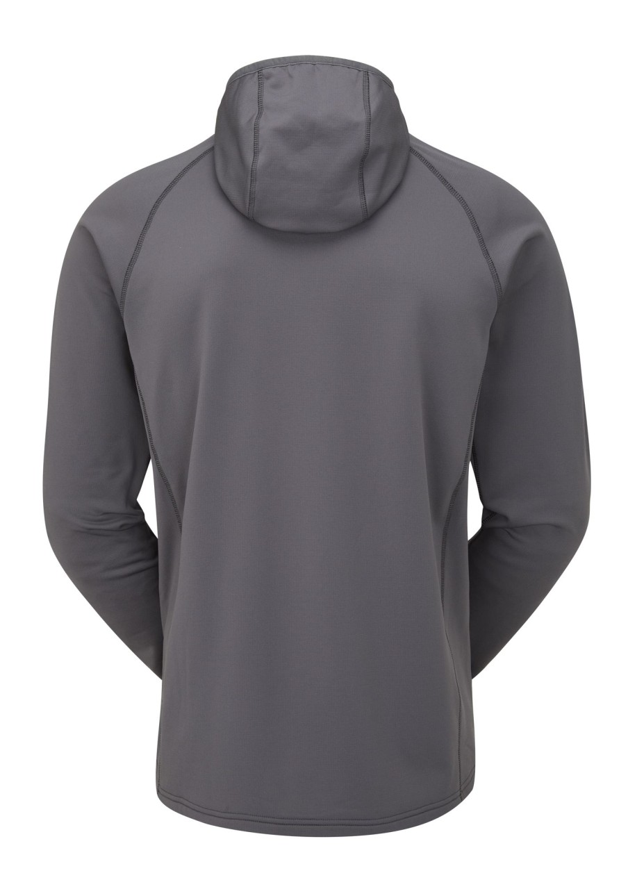 Clothing Rab Fleece & Mid Layer | Rab Mens Superflux Hoody - Graphene-Firecracker Grey