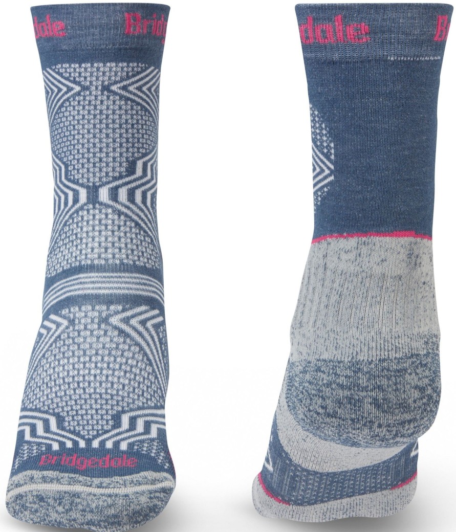 Clothing Bridgedale Socks | Bridgedale Womens Hike Ultralight T2 Coolmax Performance Boot Socks - Dark Denim Blue