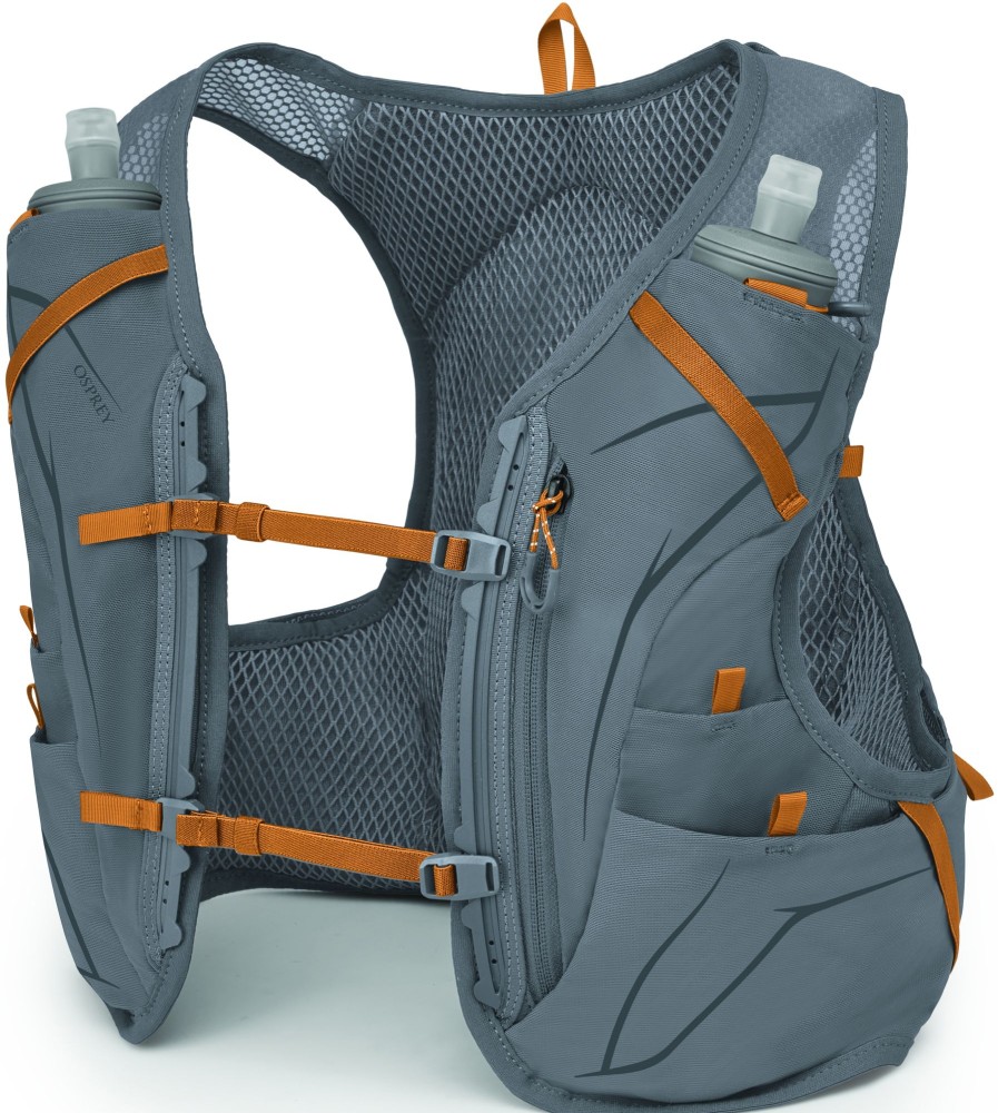 Rucksacks Osprey Fast & Light Rucksacks And Vests | Osprey Duro 6 With Flasks - Phantom Toffee Orange Grey