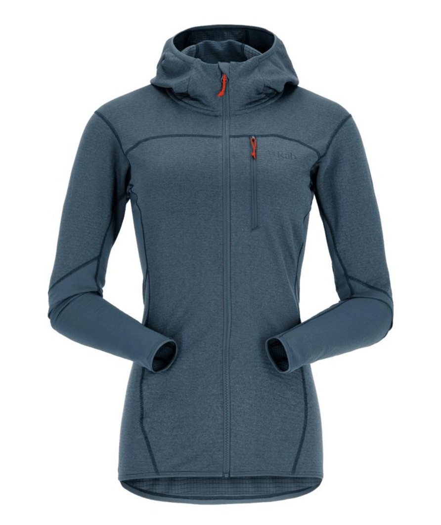 Clothing Rab Fleece & Mid Layer | Rab Womens Ascendor Hoody - Orion Blue