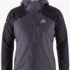 Clothing Mountain Equipment Softshell Jackets | Mountain Equipment Mens Frontier Hooded Jacket - Anvil Black Grey