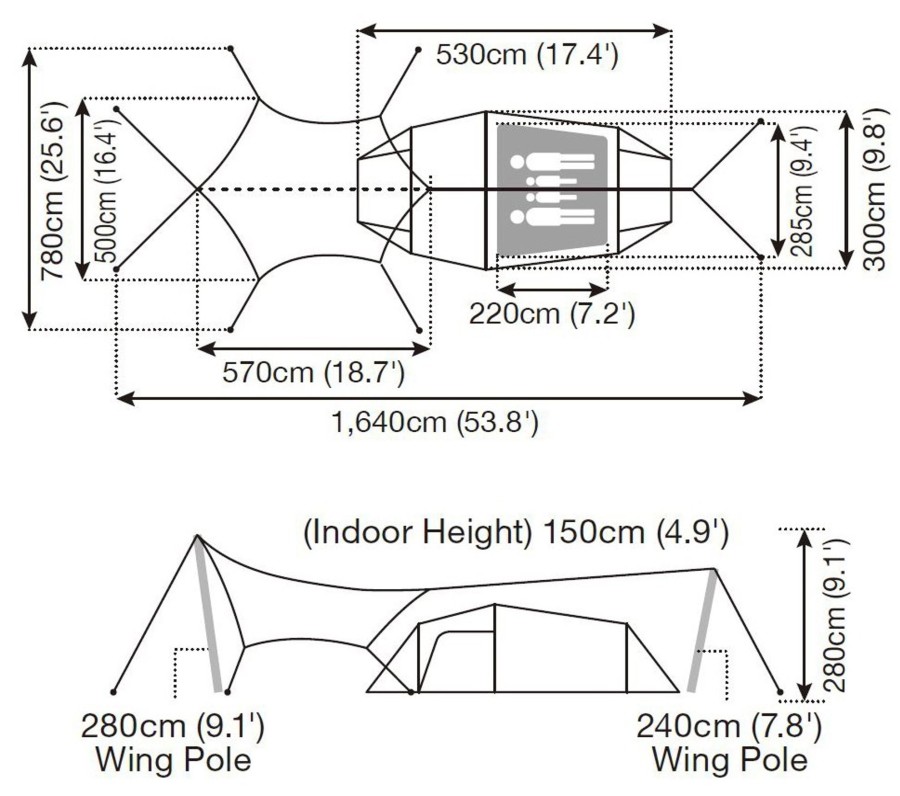 Camping Snowpeak Family & Leisure Tents | Snow Peak Entry Pack Tt Tent And Tarp Brown