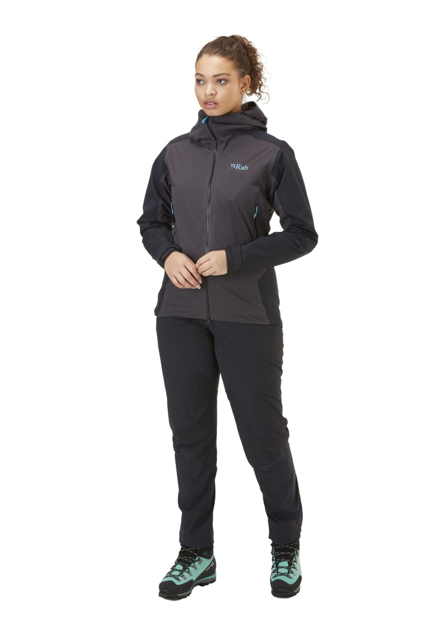 Clothing Rab Softshell Jackets | Rab Womens Kinetic Alpine 2.0 Jacket - Anthracite Grey