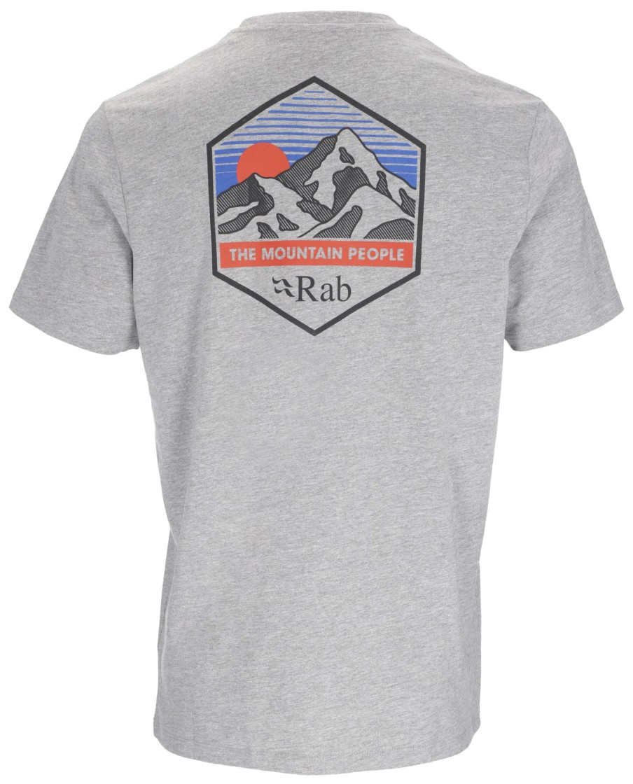 Clothing Rab T Shirts & Base Layers | Rab Mens Stance Mountain Peak Tee Marl Grey