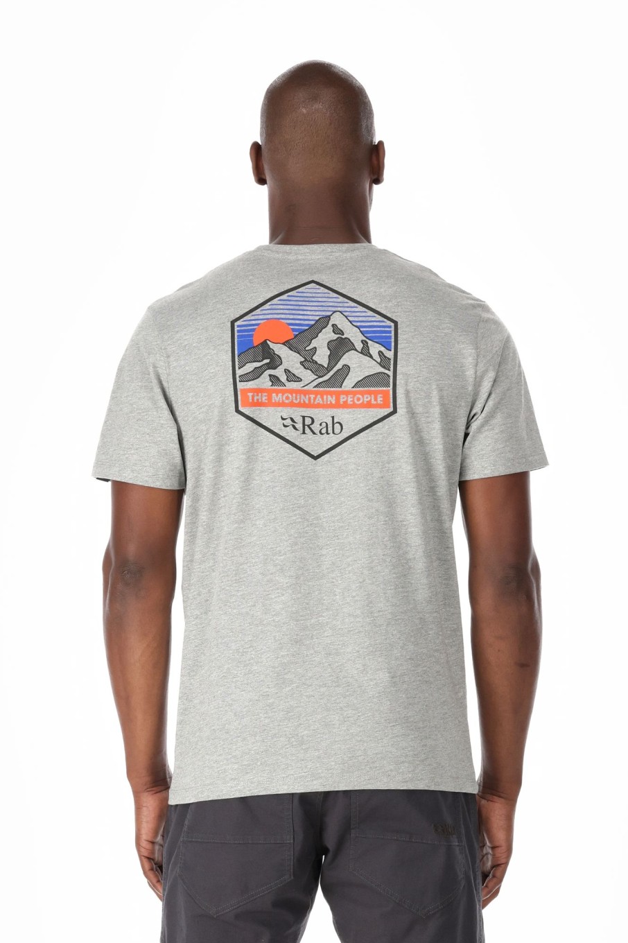 Clothing Rab T Shirts & Base Layers | Rab Mens Stance Mountain Peak Tee Marl Grey