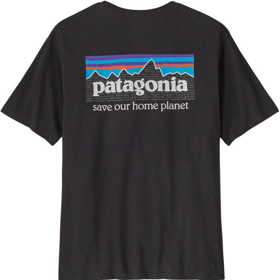 Clothing Patagonia T Shirts & Base Layers | Patagonia Mens P-6 Mission Organic T-Shirt - Ink Black