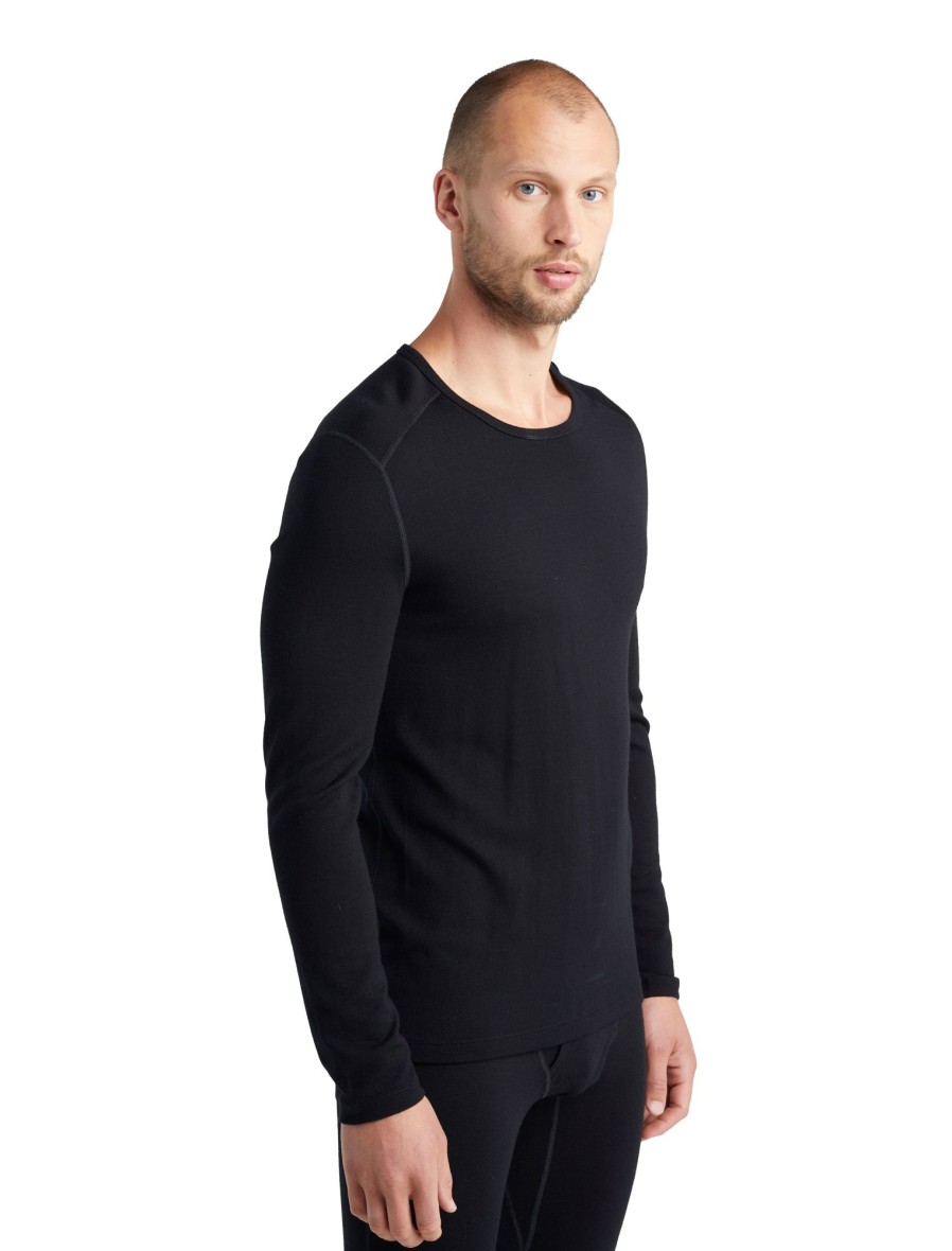 Clothing Icebreaker T Shirts & Base Layers | Icebreaker Mens 260 Tech Long Sleeved Crewe Top Black