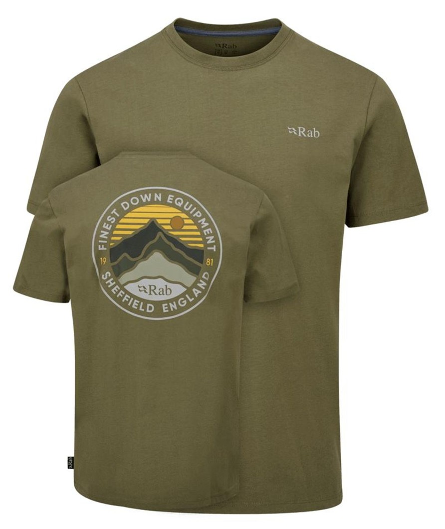 Clothing Rab T Shirts & Base Layers | Rab Mens Basecamp 3 Peak Tee - Light Khaki Green