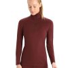 Clothing Icebreaker T Shirts & Base Layers | Icebreaker Womens 200 Oasis Long Sleeved Half Zip Top - Espresso Brown