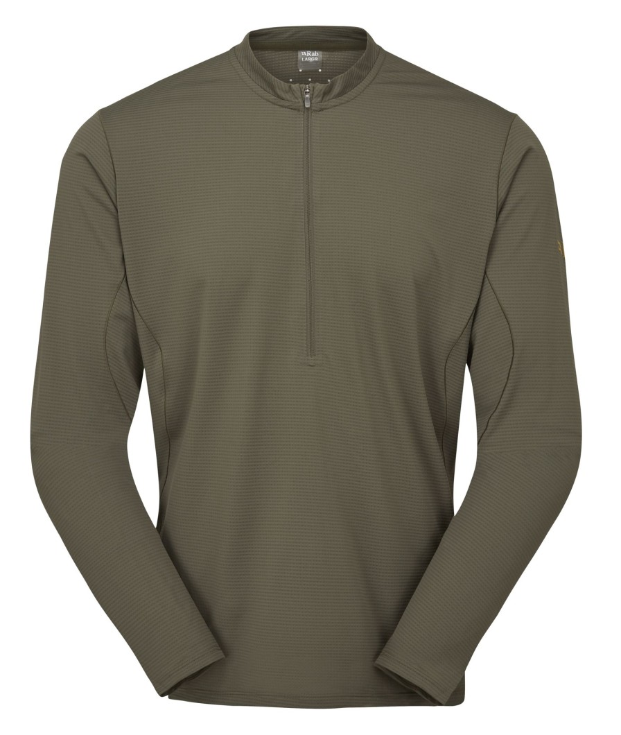 Clothing Rab T Shirts & Base Layers | Rab Mens Sonic Ultra Zip - Light Khaki Green