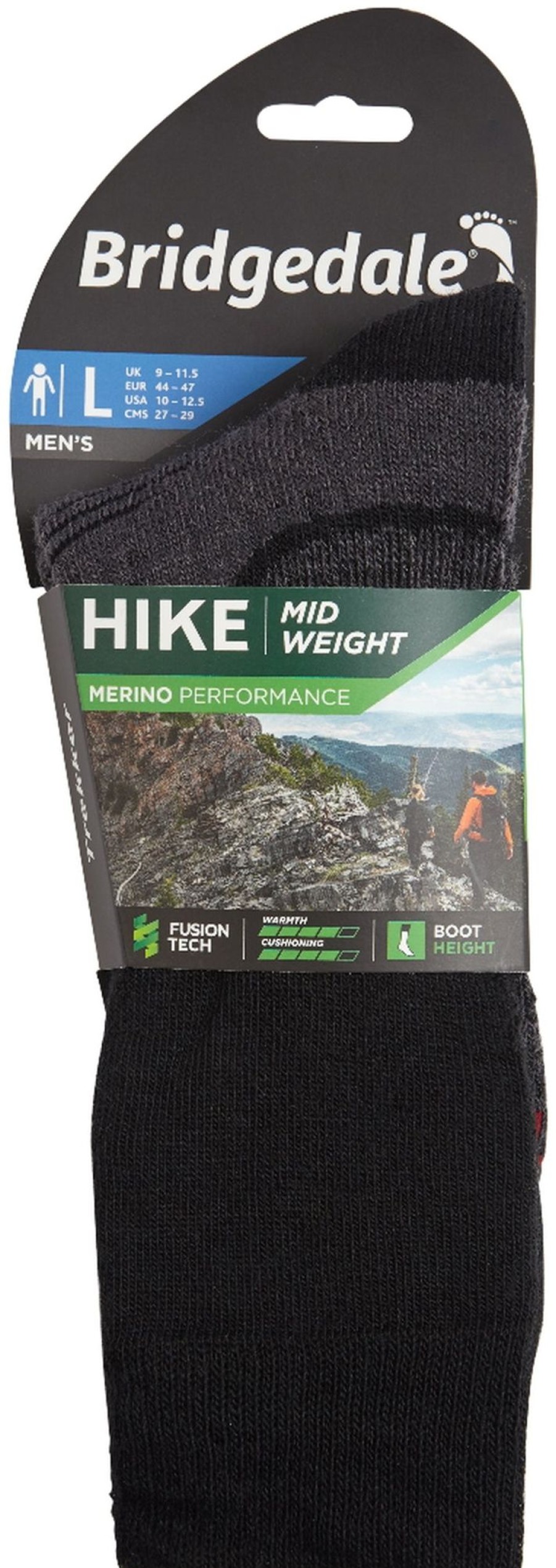 Clothing Bridgedale Socks | Bridgedale Mens Hike Midweight Merino Socks Black