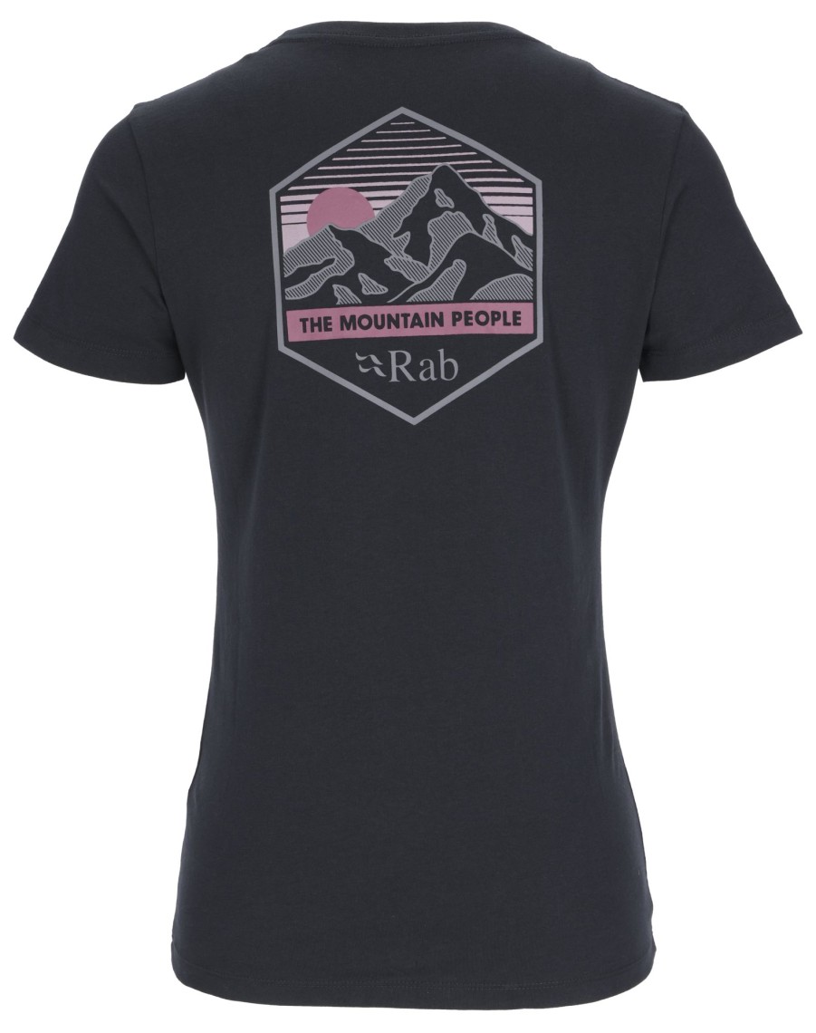 Clothing Rab T Shirts & Base Layers | Rab Womens Stance Mountain Peak Tee - Beluga Grey